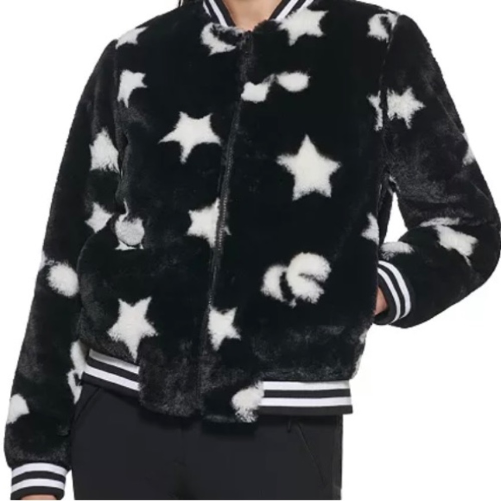 Karl Lagerfeld faux fur star motif jacket
